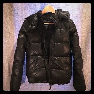 All Saints matte black puffer